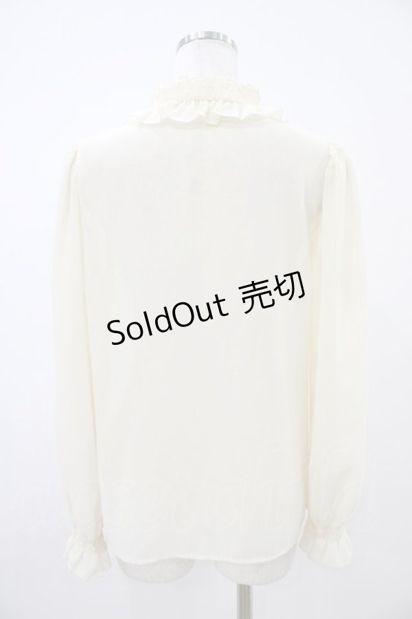 画像2: Leur Getter / ハイネックシフォンブラウス  アイボリー H-25-10-20-1057-LU-BL-KB-ZH (2)