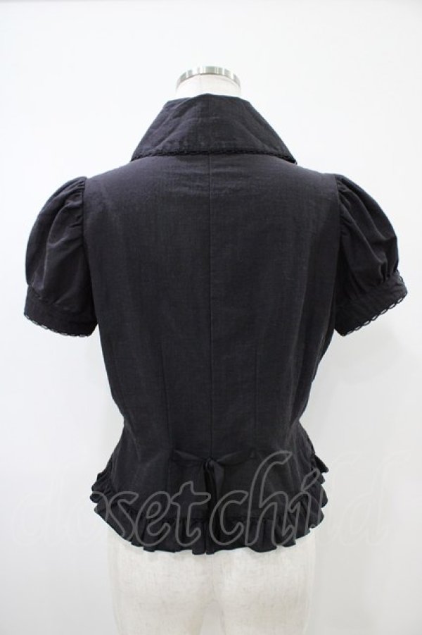 画像2: MARBLE / バラコサージュ付きクラシカルタイブラウス  ブラック H-25-10-20-1059-GO-BL-KB-ZH (2)