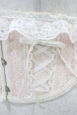画像3: MR corset / レース切替ショートコルセット  オフ×ピンク H-25-10-20-1019-PU-ZA-KB-ZH (3)