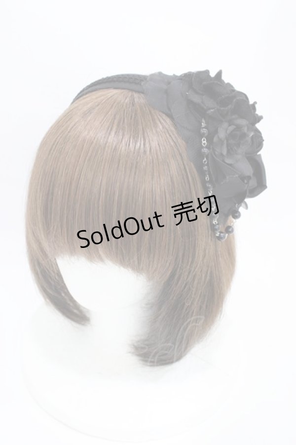 画像1: uf. / コサージュカチューシャ  黒 H-25-10-20-1003-0-AC-KB-ZH (1)