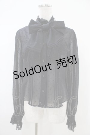 画像: Moi-meme-Moitie / コフィンレースリボンブラウス  黒×黒 H-25-10-20-1026-MO-BL-KB-ZH