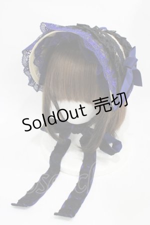 画像: Moi-meme-Moitie / タイニーローズレースリネンヘッドドレス  黒×青 H-25-10-20-1004-MO-AC-KB-ZH