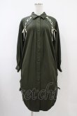 画像1: axes femme / 袖レースアップシャツワンピース M グリーン H-25-10-21-028-AX-OP-NS-ZH (1)