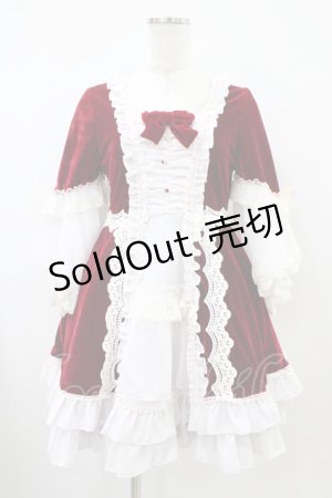 画像: Bon21Hiz / ベロアワンピース S レッド H-25-10-21-030-0-OP-NS-ZH