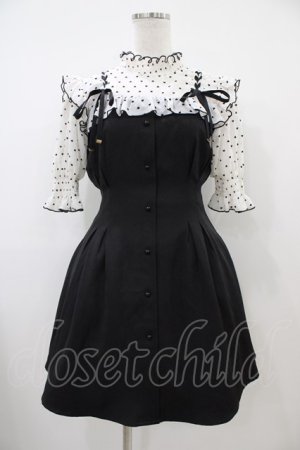 画像: Rojita / ハートドットレースアップ半袖ワンピース Free ブラック H-25-10-21-032-LO-OP-NS-ZH