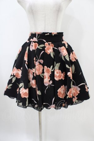 画像: mille fille closet by LODISPOTTO / ロイヤルビッグローズスカート S ブラック H-25-10-21-037-LO-SK-NS-ZH