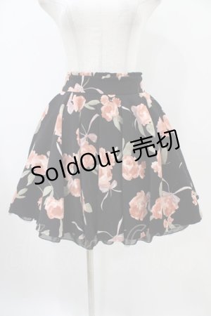 画像: mille fille closet by LODISPOTTO / ロイヤルビッグローズスカート S ブラック H-25-10-21-037-LO-SK-NS-ZH