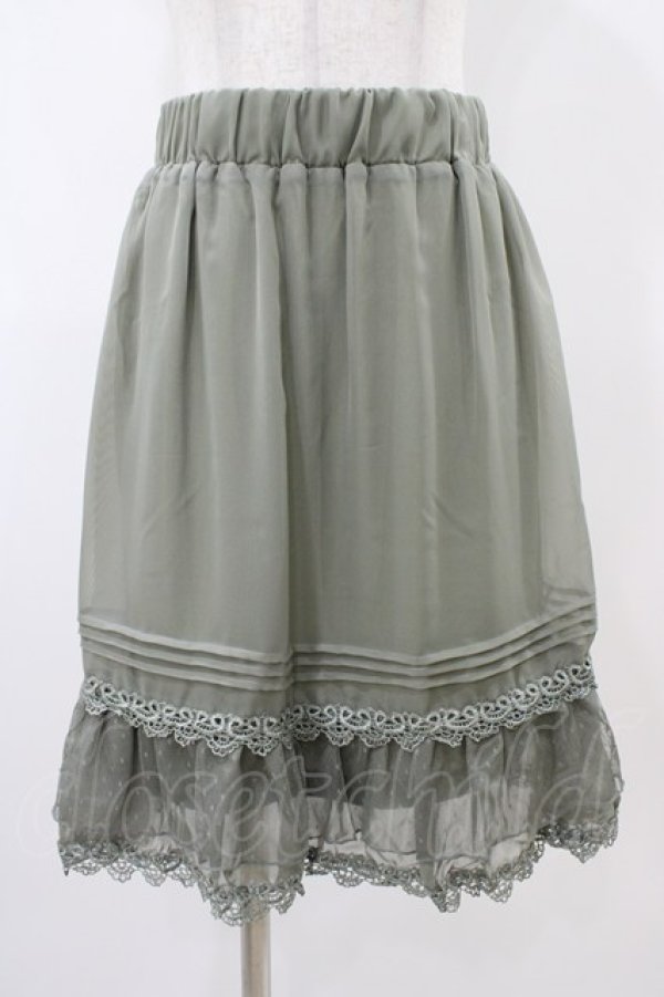 画像1: axes femme / シフォンスカート M グリーン H-25-10-21-041-AX-SK-NS-ZH (1)