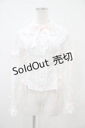 画像: Angelic Pretty / 編み上げリボンブラウス Free オフ/ピンク H-25-10-21-049-AP-BL-NS-ZH
