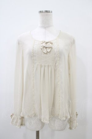 画像: PINK HOUSE / シアーリボンブラウス Free 生成り H-25-10-21-056-LO-BL-NS-ZH