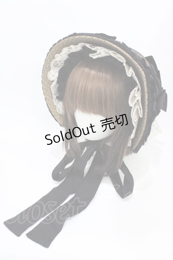 画像1: Hoshibako Works / 西洋人形魔法ボンネット  ブラック H-25-10-21-007-LO-AC-NS-ZH (1)
