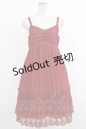 画像: axes femme / プリーツキャミワンピース M ワイン H-25-10-21-1025-AX-OP-NS-ZH