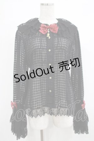 画像: ALICE and the PIRATES / ダイヤ柄ベビードールブラウス Free ブラック H-25-10-21-1049-PA-BL-NS-ZH