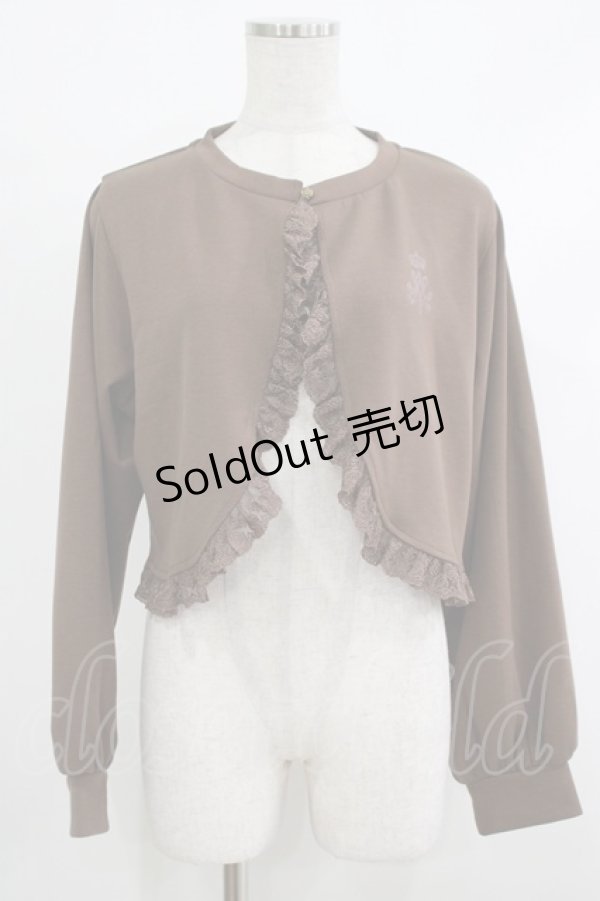 画像1: m petit by misako / MSKバラBフリルボレロ L ブラウン H-25-10-21-1052-LO-TO-NS-ZH (1)