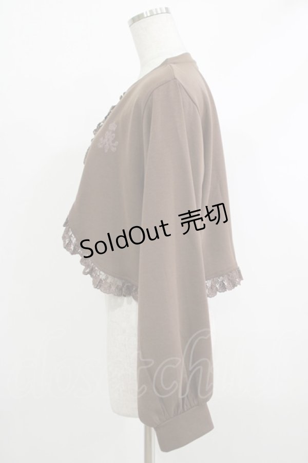 画像2: m petit by misako / MSKバラBフリルボレロ L ブラウン H-25-10-21-1052-LO-TO-NS-ZH (2)