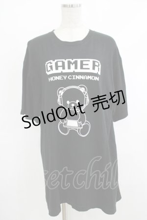画像: Honey Cinnamon / GAMERシナモンTシャツ Free ブラック H-25-10-21-1058-LO-TS-NS-ZH