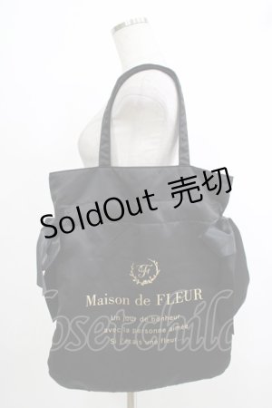 画像: Maison de FLEUR / ダブルリボントートバッグ  ブラック H-25-10-21-1059-LO-BG-NS-ZH