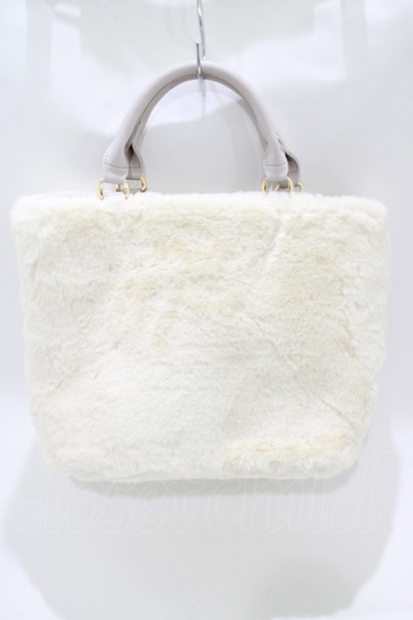 画像3: axes femme / リボンデザインファーバッグ  生成り H-25-10-21-1062-AX-BG-NS-ZH (3)