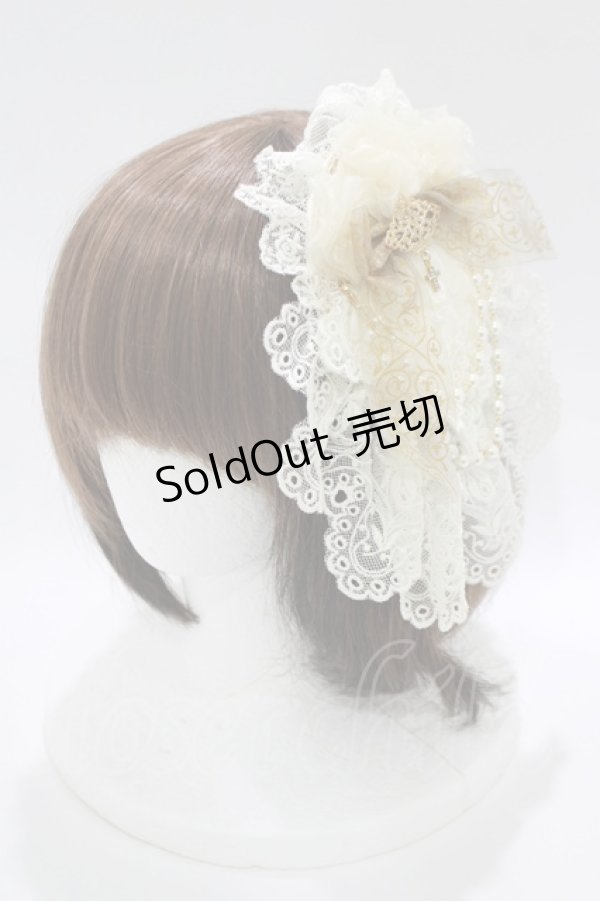 画像1: BABY,THE STARS SHINE BRIGHT / Julietのためのソネットレースカクテルヘッドドレス  生成り H-25-10-21-1075-BA-AC-NS-ZH (1)