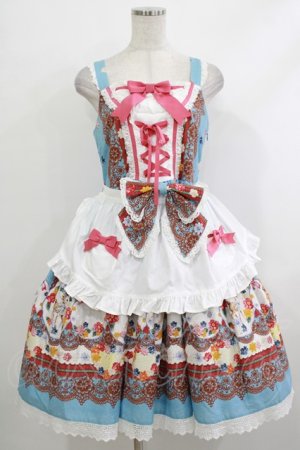 画像: BABY,THE STARS SHINE BRIGHT / Pastoral Decoration Palette柄エプロンジャンパースカート Free ターコイズ H-25-10-21-1009-BA-OP-NS-ZH