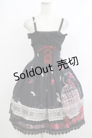 画像: ALICE and the PIRATES / The END of immortal EDEN柄ジャンパースカートI Free ブラック H-25-10-21-1014-PA-OP-NS-ZH