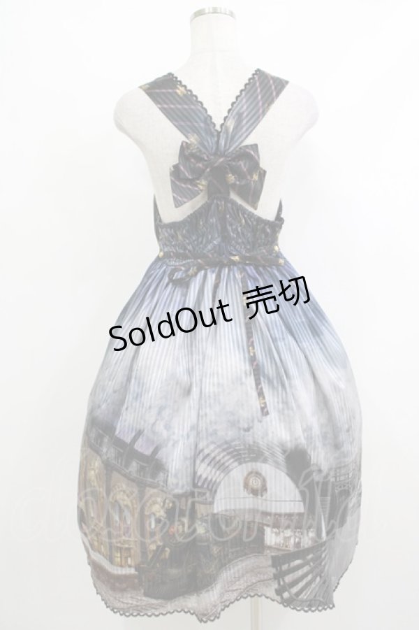 画像3: ALICE and the PIRATES / The Wizarding platform〜蒸気機関と霧の街の幻〜柄ジャンパースカートII Free ネイビー H-25-10-21-1015-PA-OP-NS-ZH (3)