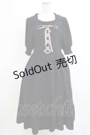 画像: m petit by misako / AMレースアップワンピース L ブラック H-25-10-21-1019-LO-OP-NS-ZH