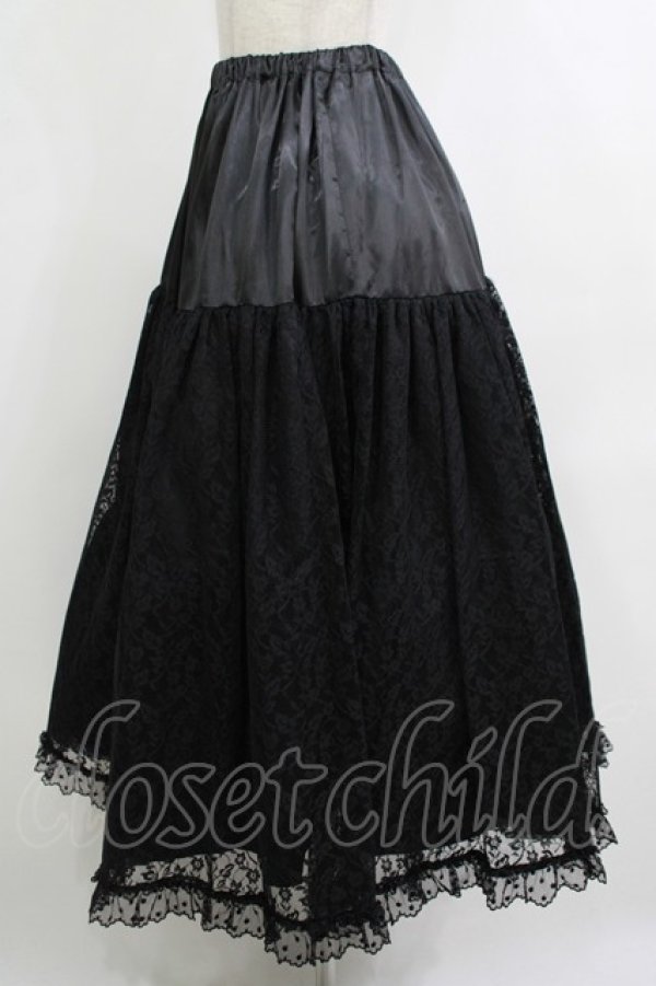 画像2: ALICE and the PIRATES / レースロングペチコート Free ブラック H-25-10-21-1023-PA-SK-NS-ZH (2)