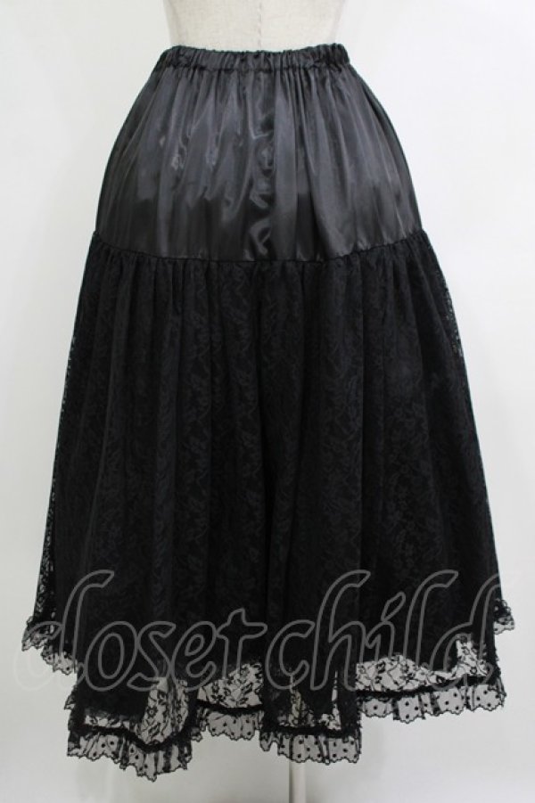 画像3: ALICE and the PIRATES / レースロングペチコート Free ブラック H-25-10-21-1023-PA-SK-NS-ZH (3)