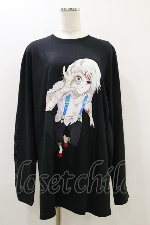 画像1: QOOZA / 東京喰種×QOOZA鈴屋什造 L/S TEE  ブラック H-25-10-21-2025-PU-TO-KB-ZI (1)