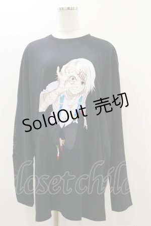 画像: QOOZA / 東京喰種×QOOZA鈴屋什造 L/S TEE  ブラック H-25-10-21-2027-PU-TO-KB-ZS