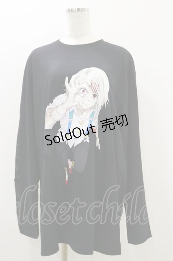 画像1: QOOZA / 東京喰種×QOOZA鈴屋什造 L/S TEE  ブラック H-25-10-21-2027-PU-TO-KB-ZS (1)