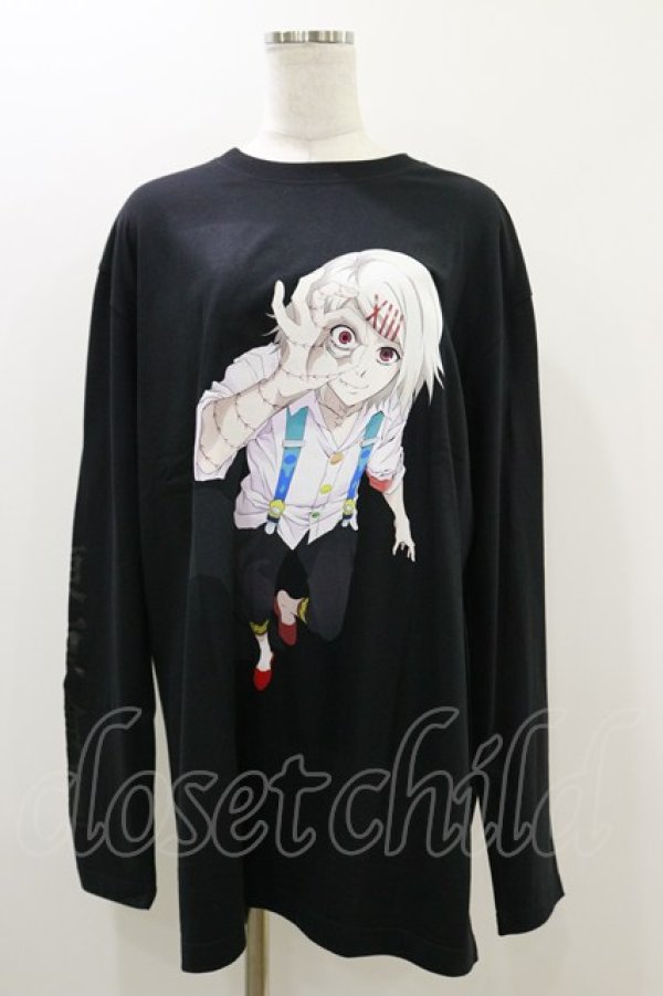 画像1: QOOZA / 東京喰種×QOOZA鈴屋什造 L/S TEE  ブラック H-25-10-21-2030-PU-TO-KB-ZY (1)