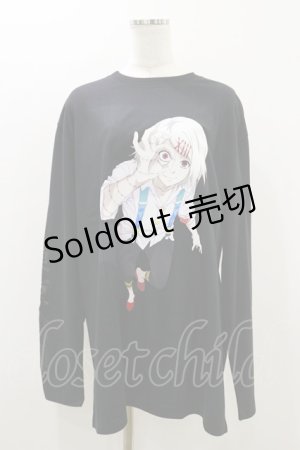 画像: QOOZA / 東京喰種×QOOZA金木研 ダメージスウェット  ブラック H-25-10-21-2031-PU-TO-KB-ZS