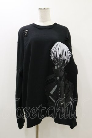 画像: QOOZA / 東京喰種×QOOZA金木研 ダメージスウェット  ブラック H-25-10-21-2032-PU-TO-KB-OS