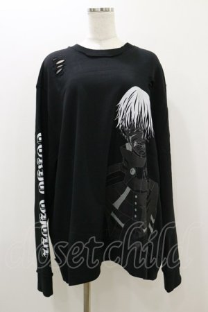 画像: QOOZA / 東京喰種×QOOZA金木研 ダメージスウェット  ブラック H-25-10-21-2033-PU-TO-KB-OS