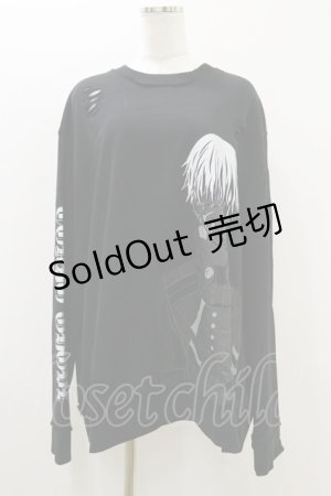 画像: QOOZA / 東京喰種×QOOZA金木研 ダメージスウェット  ブラック H-25-10-21-2036-PU-TO-KB-ZI