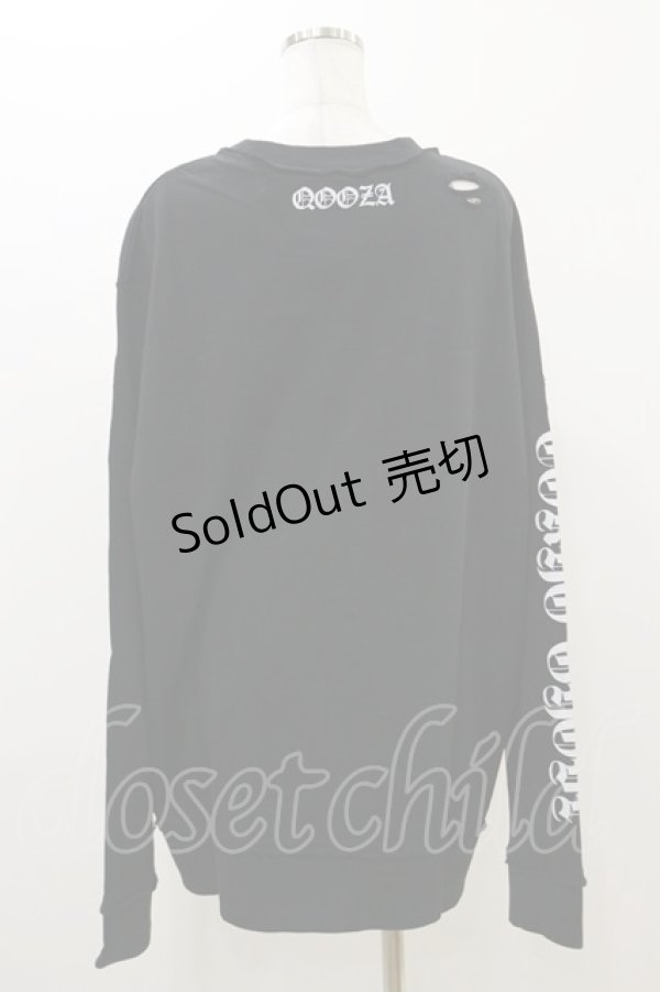 画像2: QOOZA / 東京喰種×QOOZA金木研 ダメージスウェット  ブラック H-25-10-21-2036-PU-TO-KB-ZI (2)