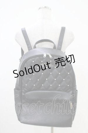 画像: Ank Rouge / ビジュー×キルティングA4リュック  ブラック H-25-10-21-013-CA-BG-NS-ZH