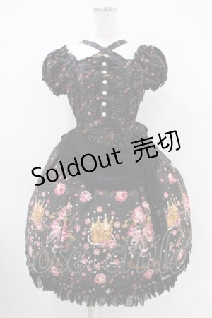 画像: metamorphose / プリンセスクラウンブーケワンピース Free ブラック H-25-10-21-021-ME-OP-NS-ZH