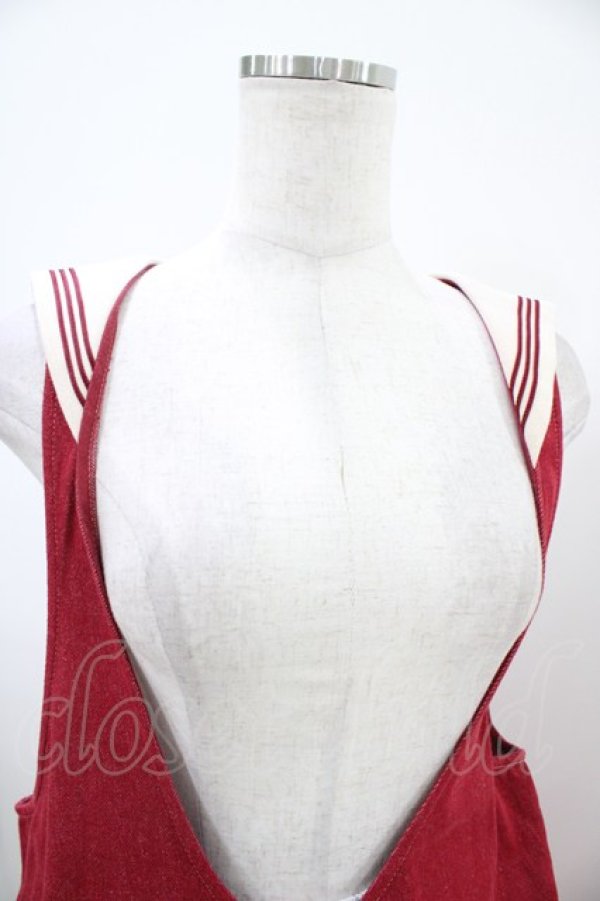 画像4: PINK HOUSE / セーラーカラーデニムジャンパースカート  レッド H-25-10-21-024-LO-OP-NS-ZH (4)