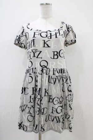 画像: Jane Marple / アルファベットロゴミニワンピース  シルバーグレイ H-25-10-22-024-JM-OP-KB-ZH