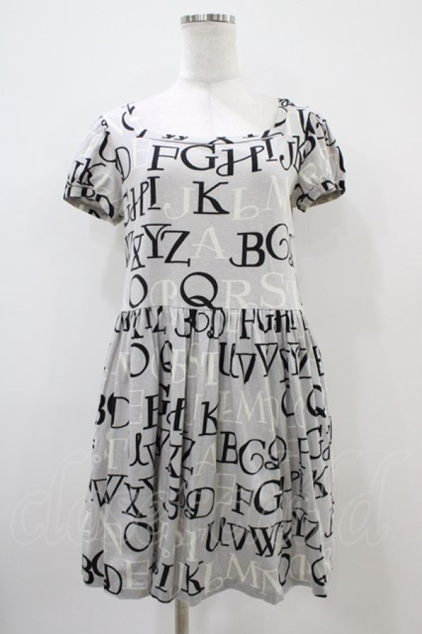 画像1: 【SALE】Jane Marple / アルファベットロゴミニワンピース  シルバーグレイ H-25-10-22-024-JM-OP-KB-ZT061 (1)