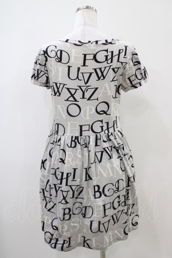 画像2: 【SALE】Jane Marple / アルファベットロゴミニワンピース  シルバーグレイ H-25-10-22-024-JM-OP-KB-ZT061 (2)