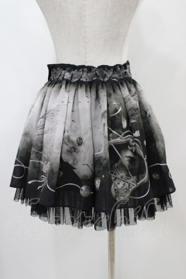 画像2: abilletage / ヴィランズ柄シフォンスカート(ミニ) ミニ丈  H-25-10-22-030-GO-SK-KB-ZH (2)