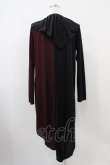 画像2: ALGONQUINS / 配色カットロングカーデ  ブラック×ボルドー H-25-10-22-035-AL-TO-KB-ZH (2)