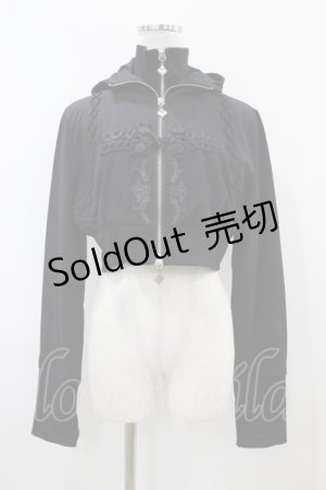 画像: Ozz oneste / チャイナボタンフード付ショートブルゾン  黒 H-25-10-22-040-OO-JA-KB-ZH