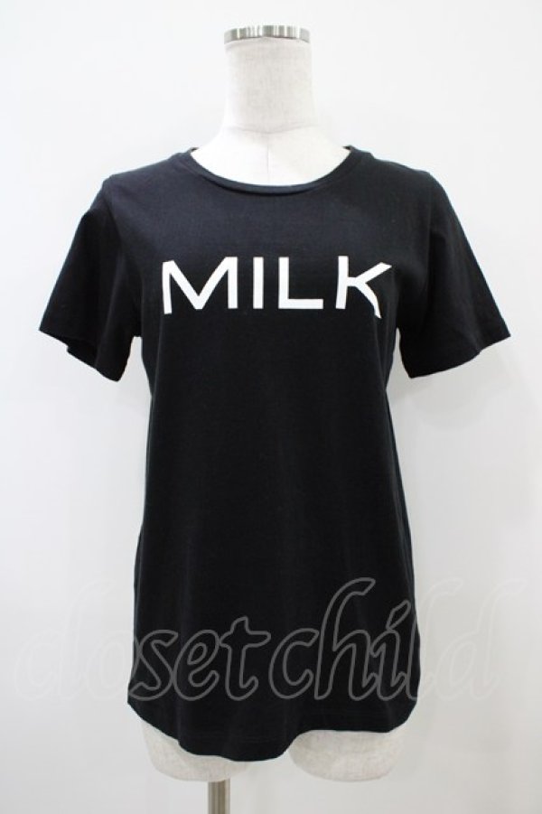 画像1: MILK / MILKロゴTee  ブラック×ホワイト H-25-10-22-042-ML-TO-KB-ZH (1)
