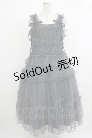 画像: merry jenny / チュールドロストロングワンピース  チャコール H-25-10-22-1001-LO-OP-KB-ZH