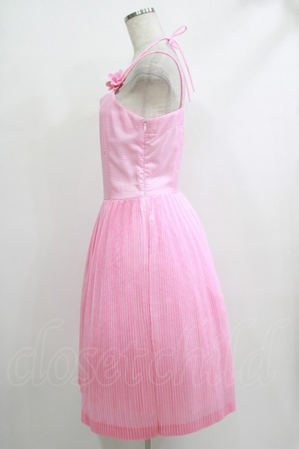 画像2: Jane Marple / ギンガムプリーツワンピース M ピンク H-25-10-22-1028-JM-OP-KB-ZT262 (2)